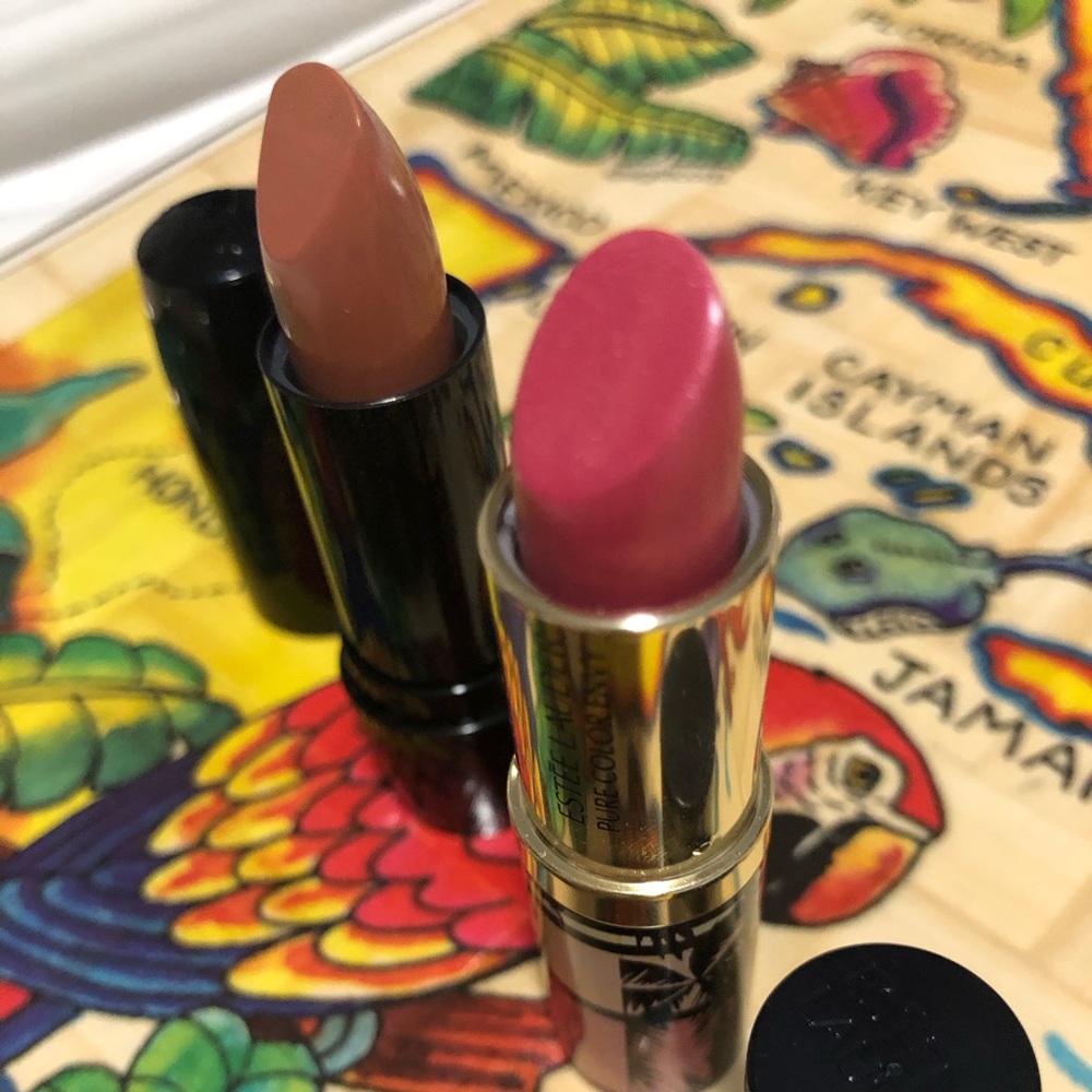 2 Lipsticks - Lancome natural beauty and Estee Lauder candy new
